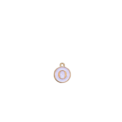 ENAMEL WHITE / GOLD INITIAL CHARM