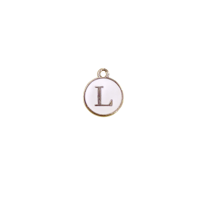 ENAMEL WHITE / SILVER INITIAL CHARM