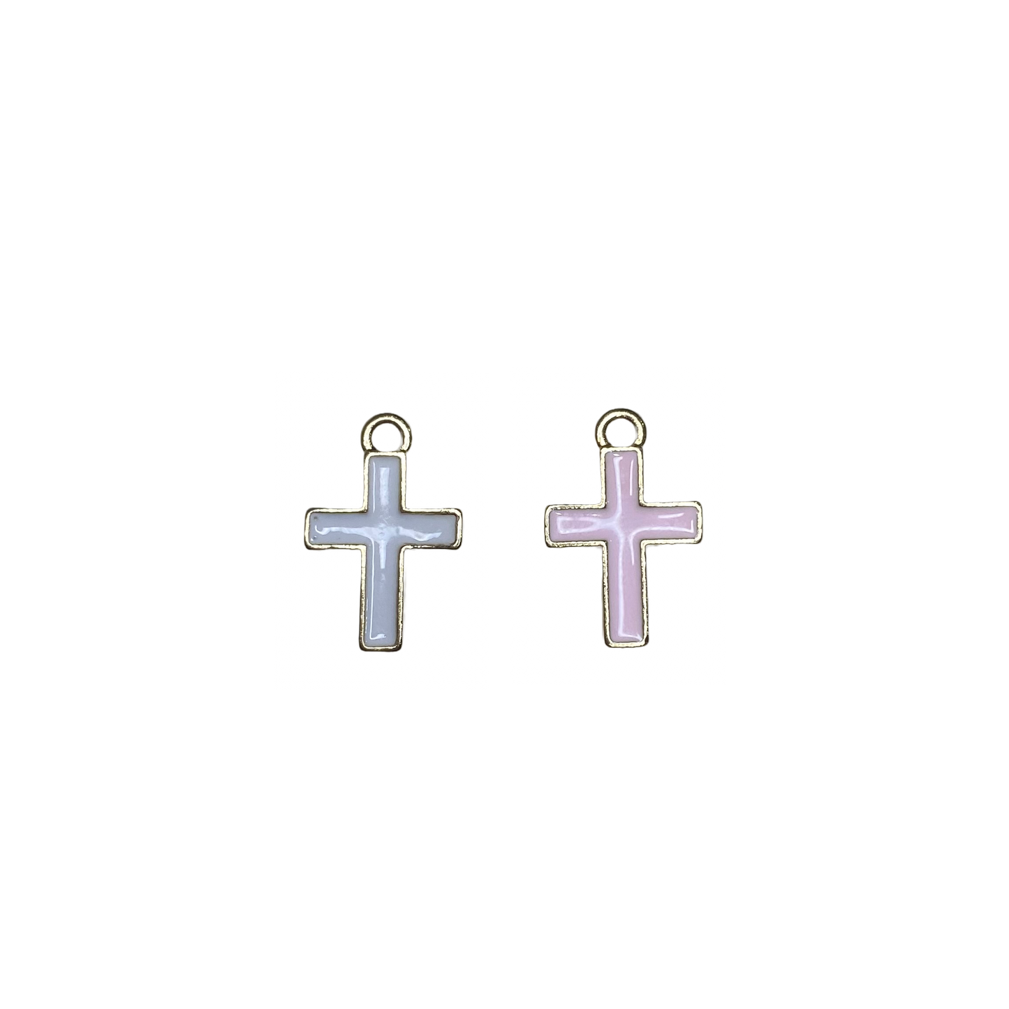 ENAMEL CROSS CHARM GOLD