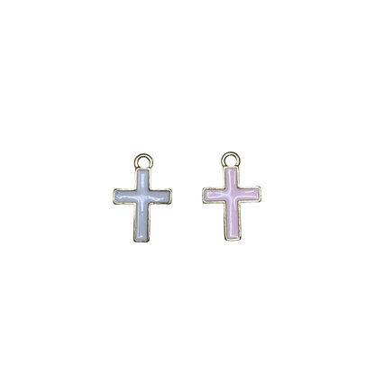 ENAMEL CROSS CHARM GOLD