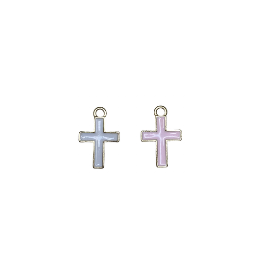 ENAMEL CROSS CHARM GOLD