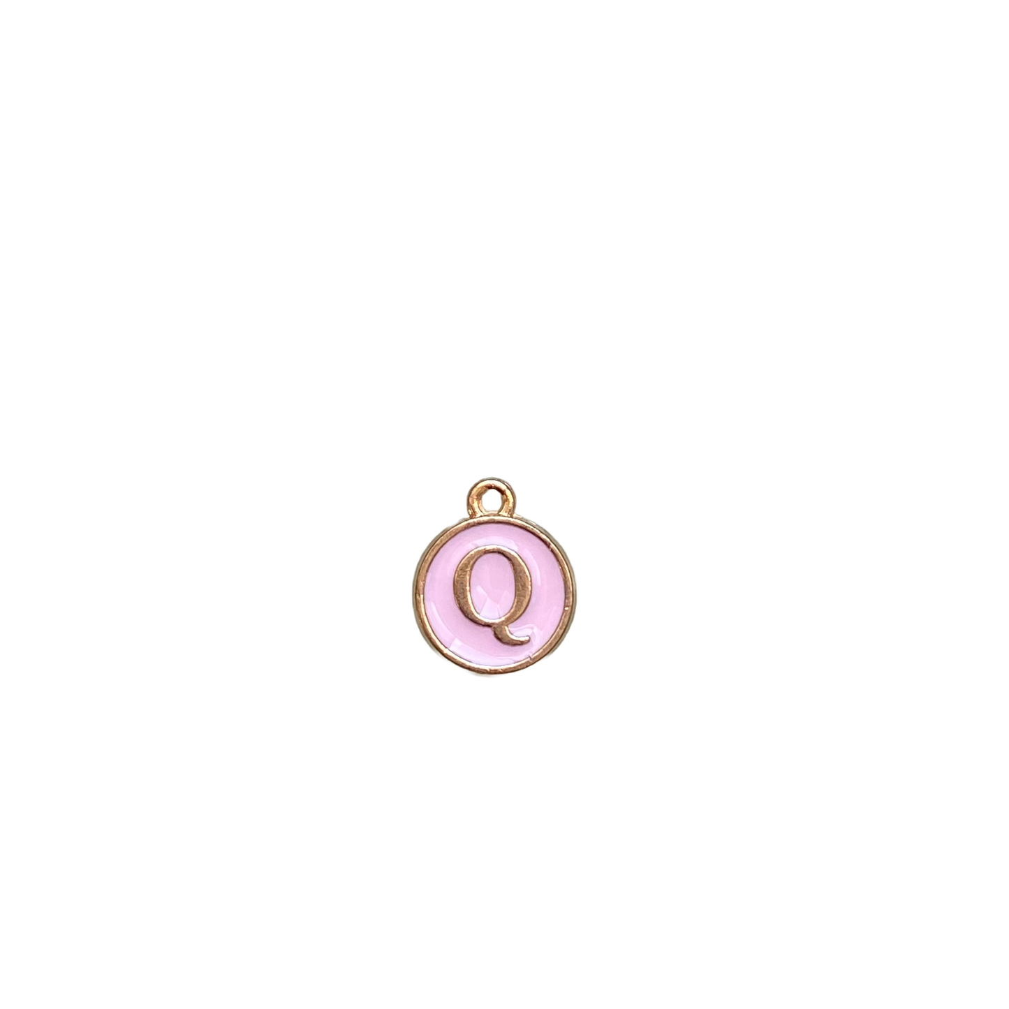 ENAMEL PINK / GOLD INITIAL CHARM