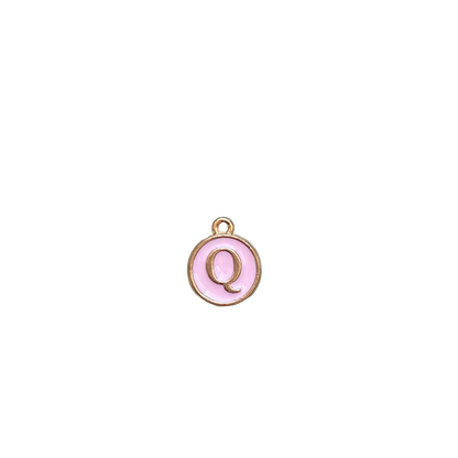 ENAMEL PINK / GOLD INITIAL CHARM