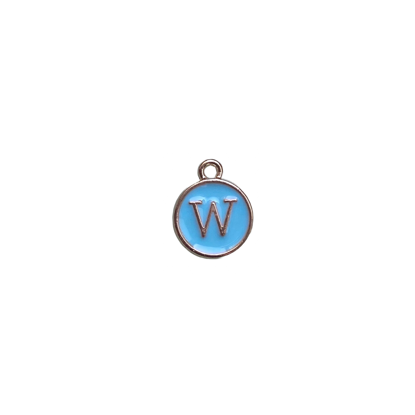 ENAMEL BLUE / GOLD INITIAL CHARM