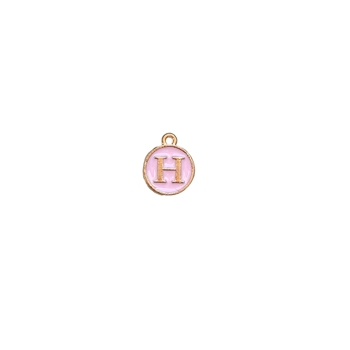 ENAMEL PINK / GOLD INITIAL CHARM
