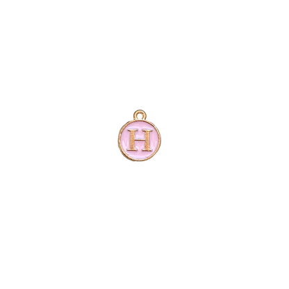 ENAMEL PINK / GOLD INITIAL CHARM