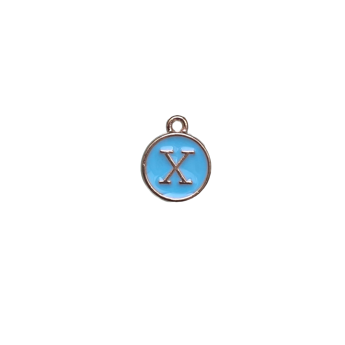 ENAMEL BLUE / GOLD INITIAL CHARM