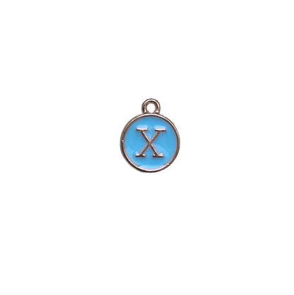 ENAMEL BLUE / GOLD INITIAL CHARM