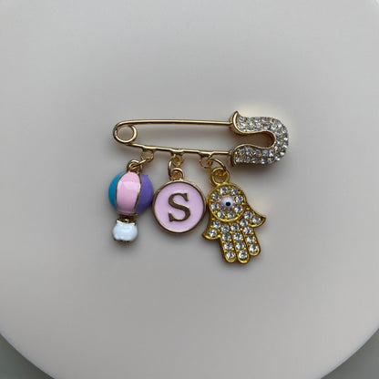 ENAMEL PINK / GOLD INITIAL CHARM
