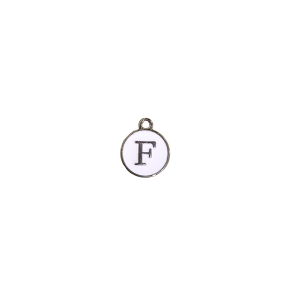 ENAMEL WHITE / SILVER INITIAL CHARM