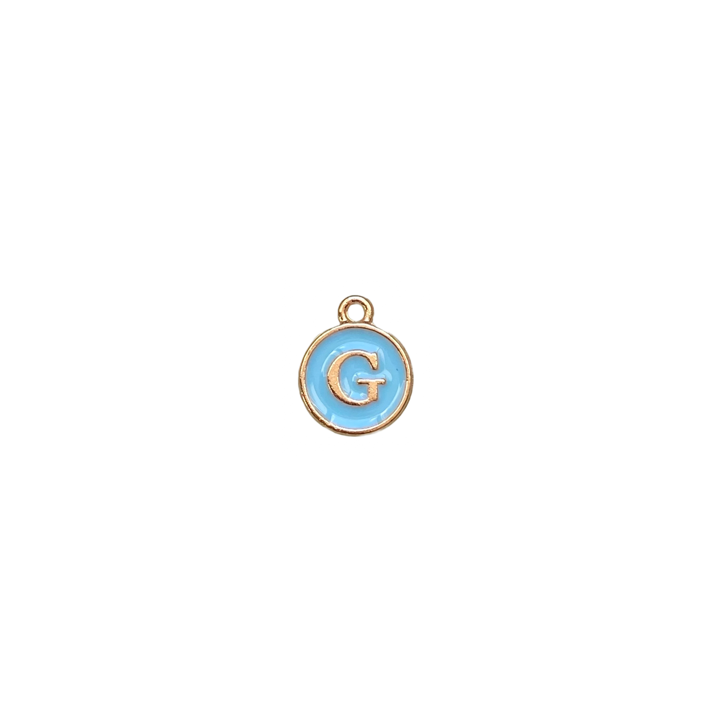 ENAMEL BLUE / GOLD INITIAL CHARM
