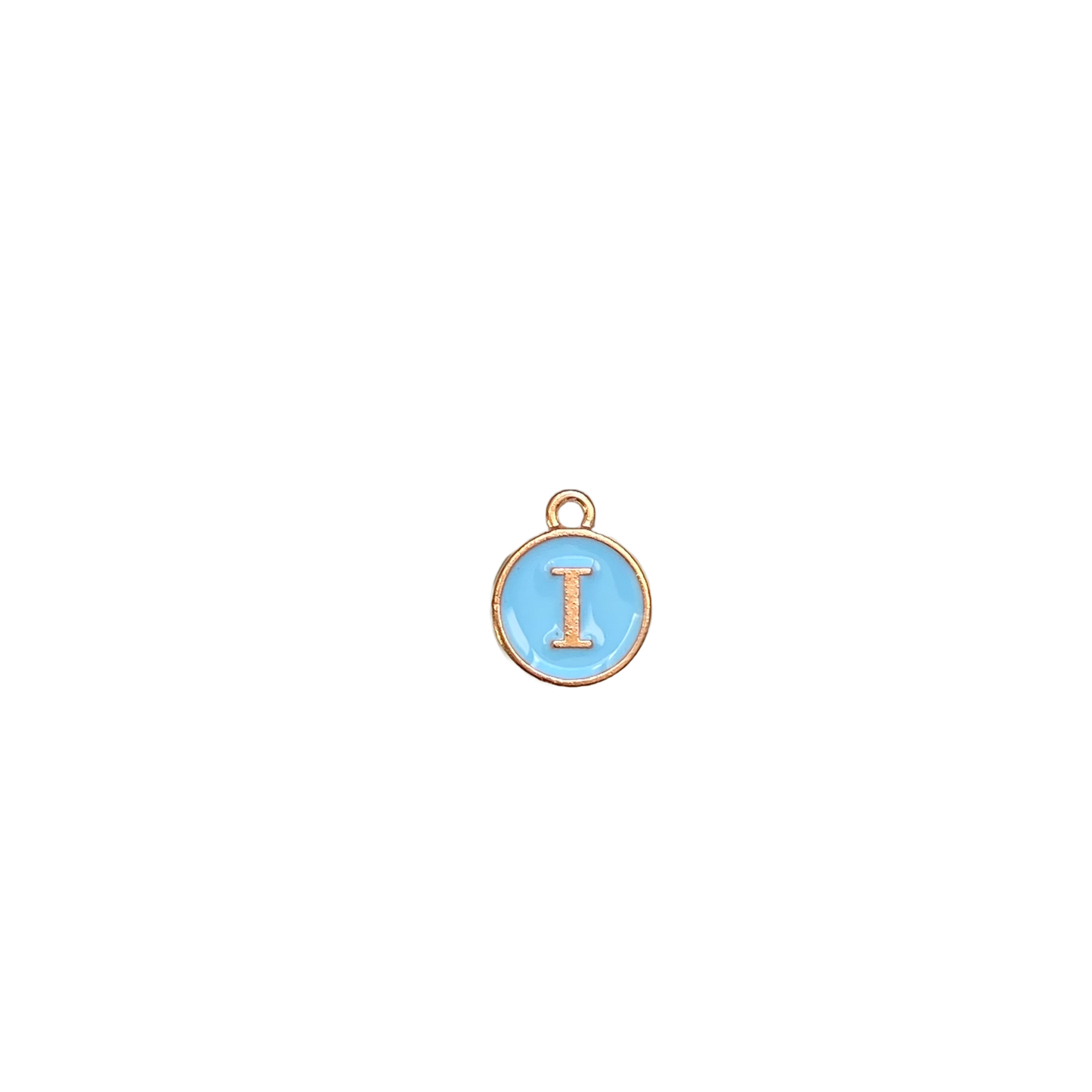 ENAMEL BLUE / GOLD INITIAL CHARM