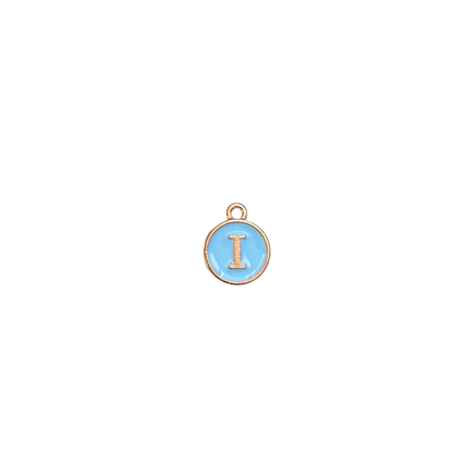 ENAMEL BLUE / GOLD INITIAL CHARM