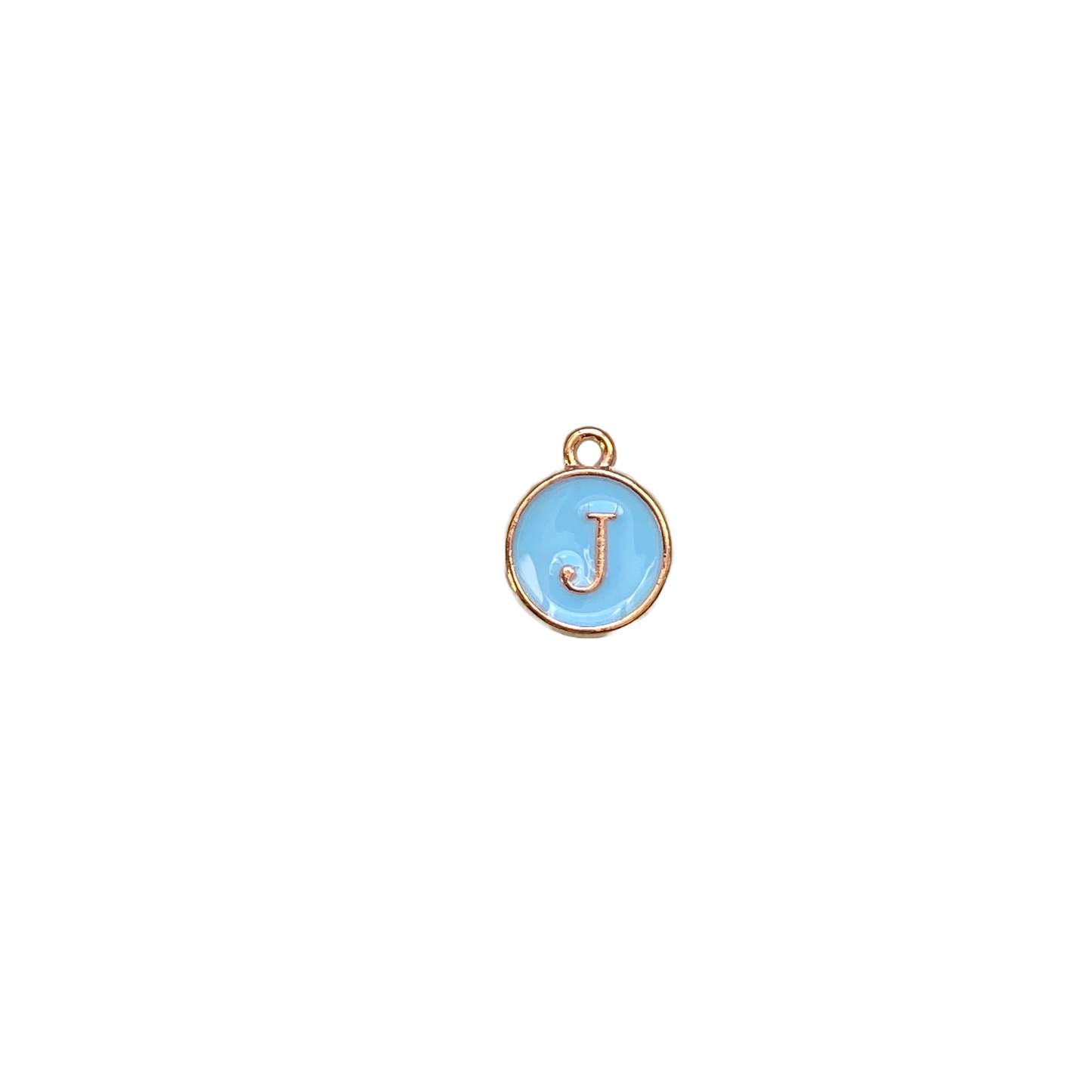 ENAMEL BLUE / GOLD INITIAL CHARM