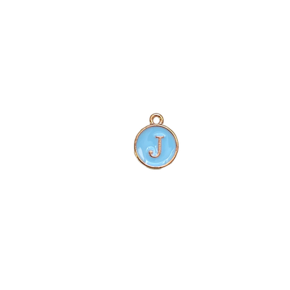 ENAMEL BLUE / GOLD INITIAL CHARM