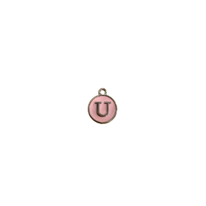 ENAMEL PINK / SILVER INITIAL CHARM