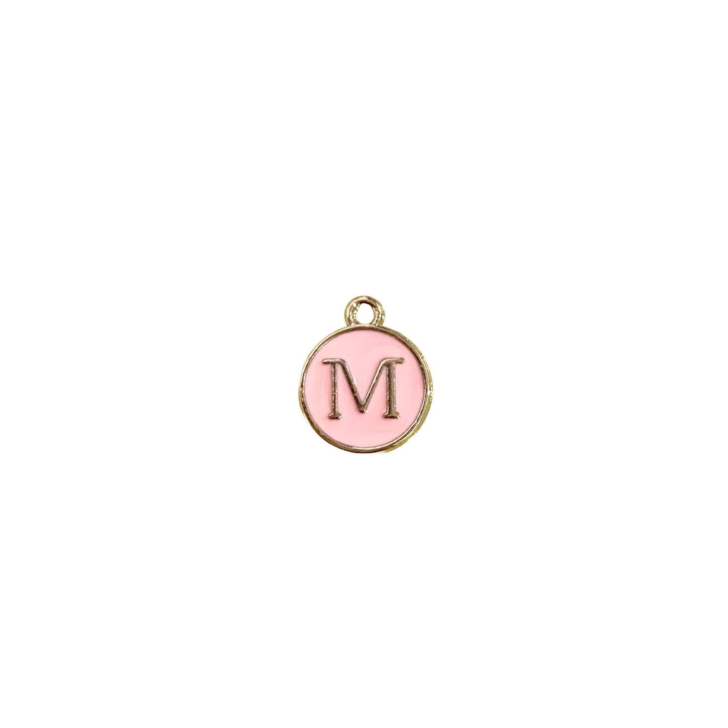 ENAMEL PINK / SILVER INITIAL CHARM