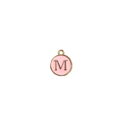 ENAMEL PINK / SILVER INITIAL CHARM