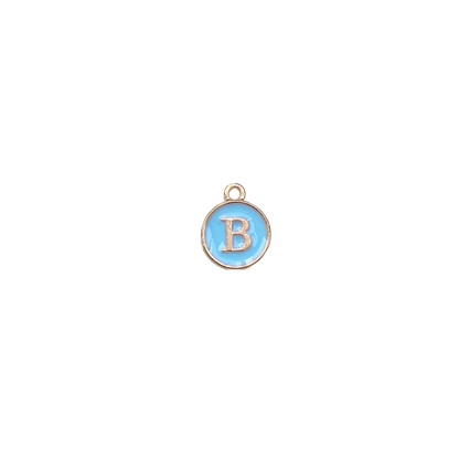 ENAMEL BLUE / GOLD INITIAL CHARM