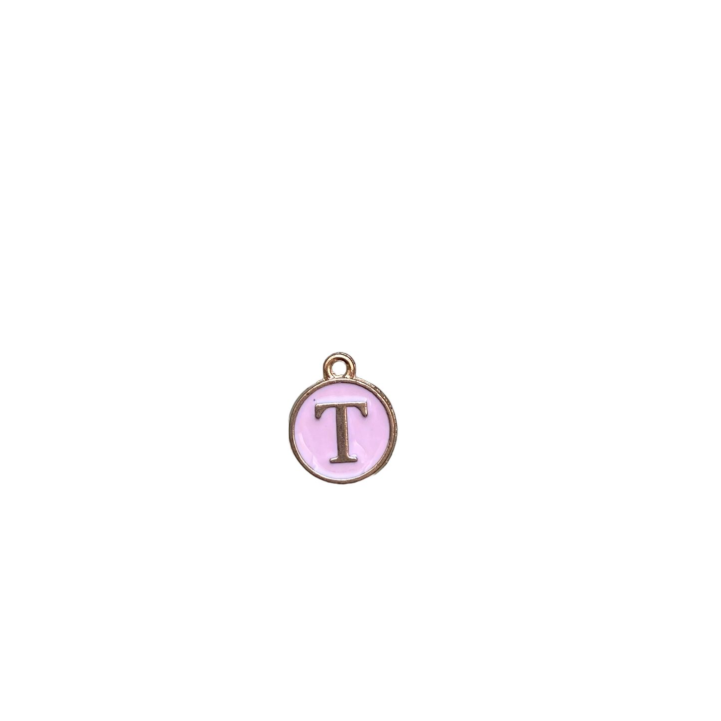 ENAMEL PINK / GOLD INITIAL CHARM
