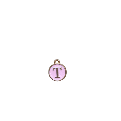 ENAMEL PINK / GOLD INITIAL CHARM