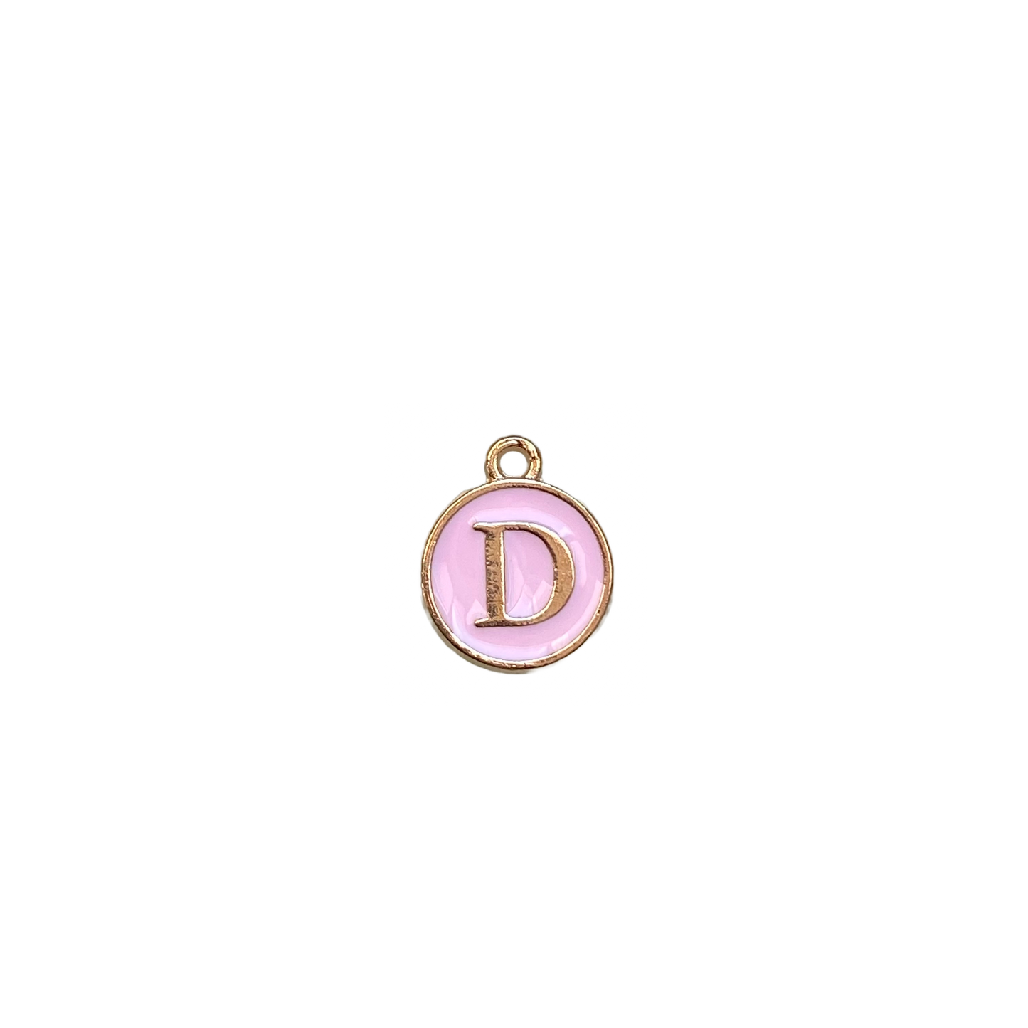 ENAMEL PINK / GOLD INITIAL CHARM