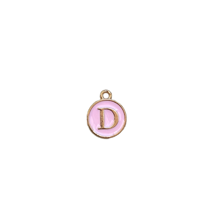 ENAMEL PINK / GOLD INITIAL CHARM