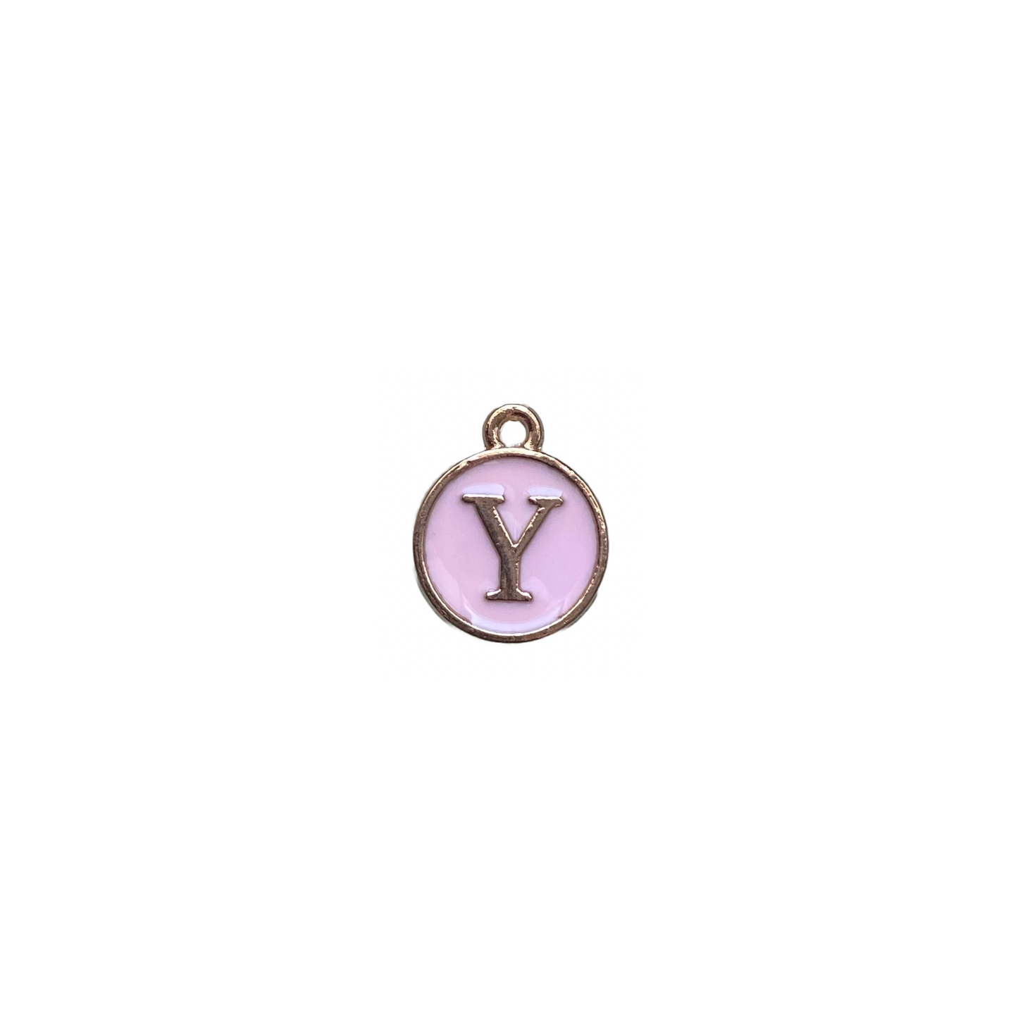 ENAMEL PINK / GOLD INITIAL CHARM