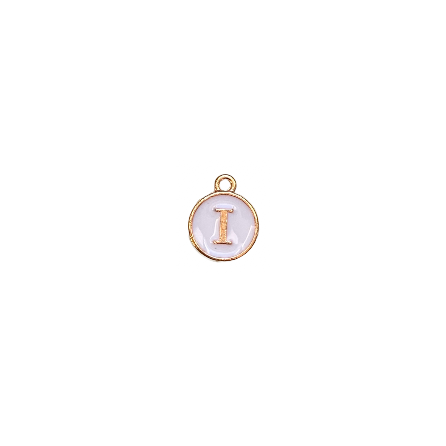 ENAMEL WHITE / GOLD INITIAL CHARM