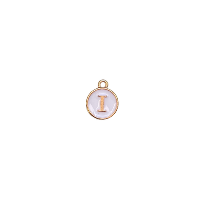 ENAMEL WHITE / GOLD INITIAL CHARM