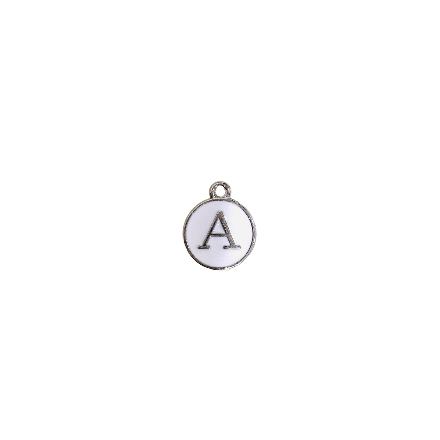 ENAMEL WHITE / SILVER INITIAL CHARM