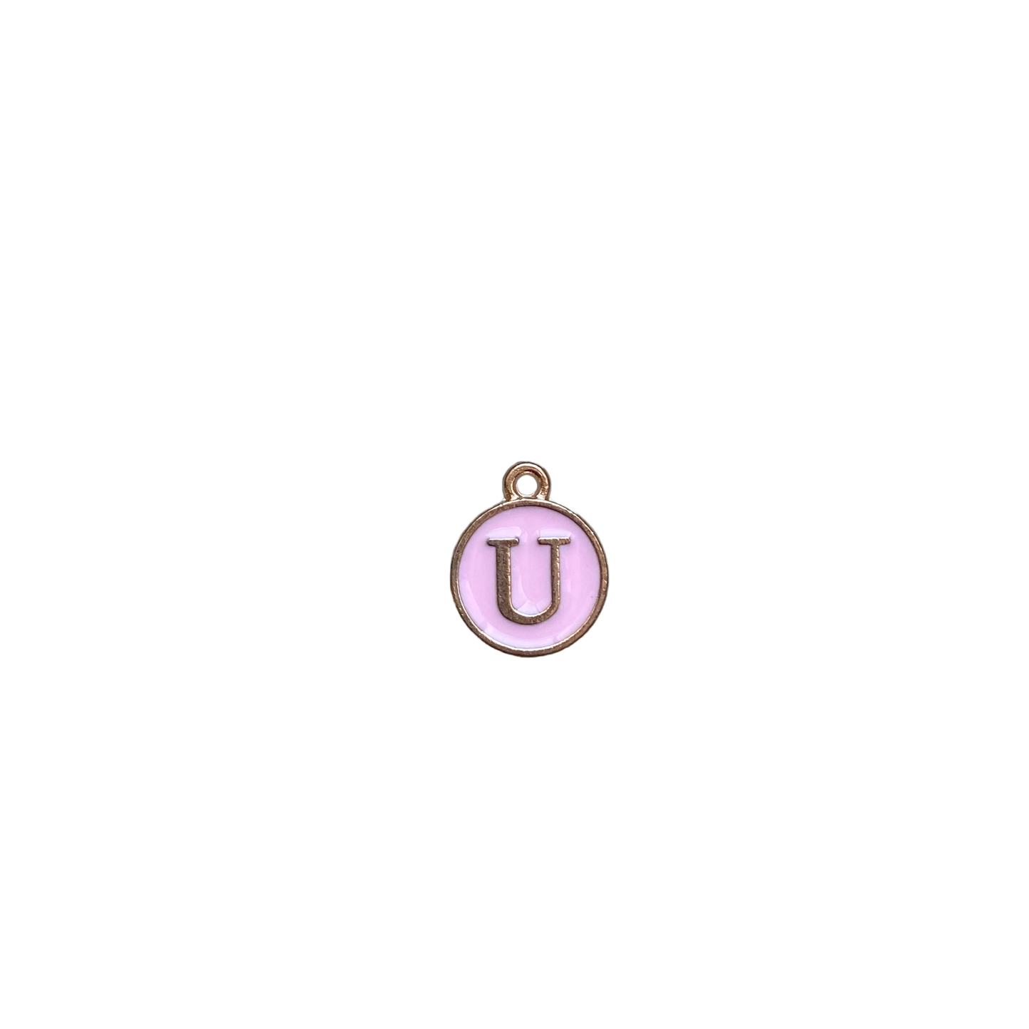 ENAMEL PINK / GOLD INITIAL CHARM