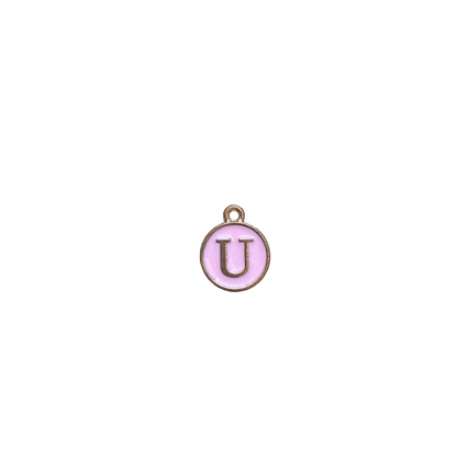 ENAMEL PINK / GOLD INITIAL CHARM