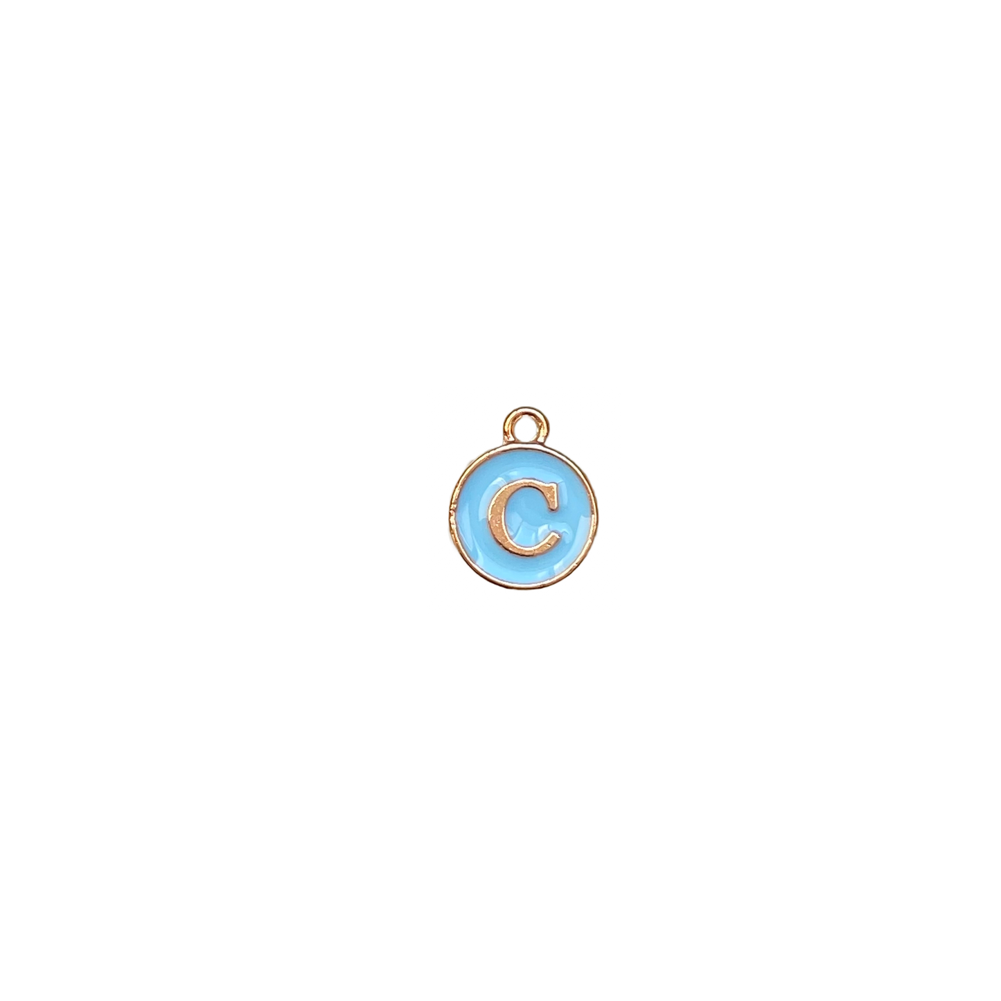 ENAMEL BLUE / GOLD INITIAL CHARM