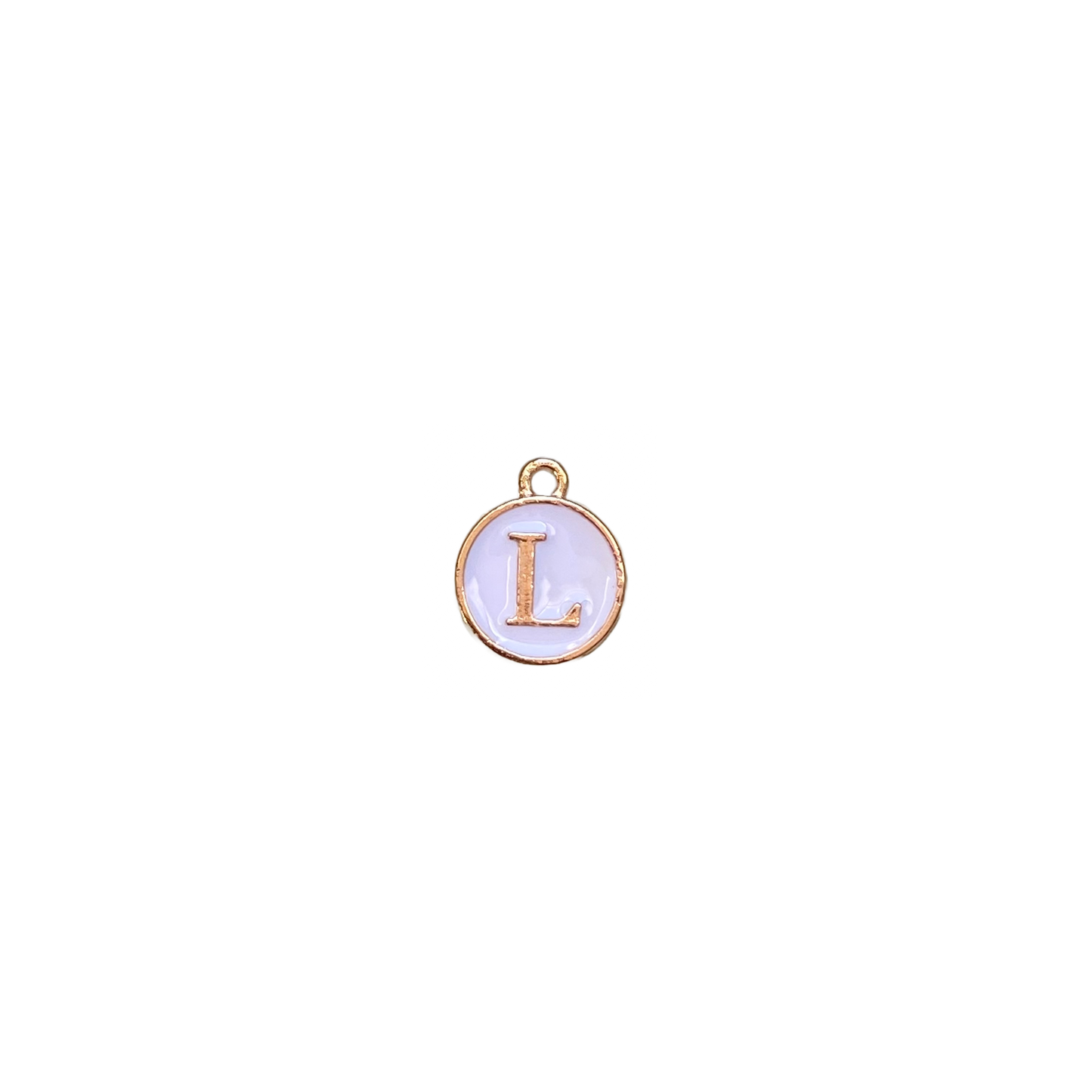 ENAMEL WHITE / GOLD INITIAL CHARM