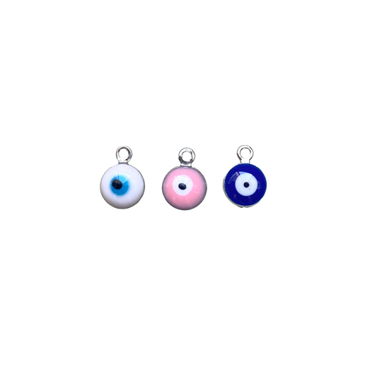 MINI EVIL EYE CHARM SILVER