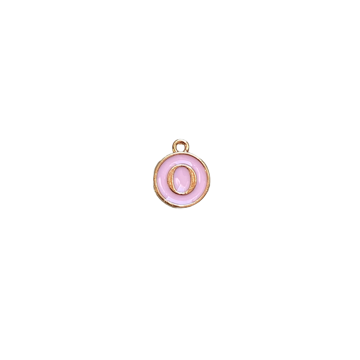 ENAMEL PINK / GOLD INITIAL CHARM