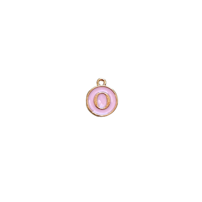 ENAMEL PINK / GOLD INITIAL CHARM