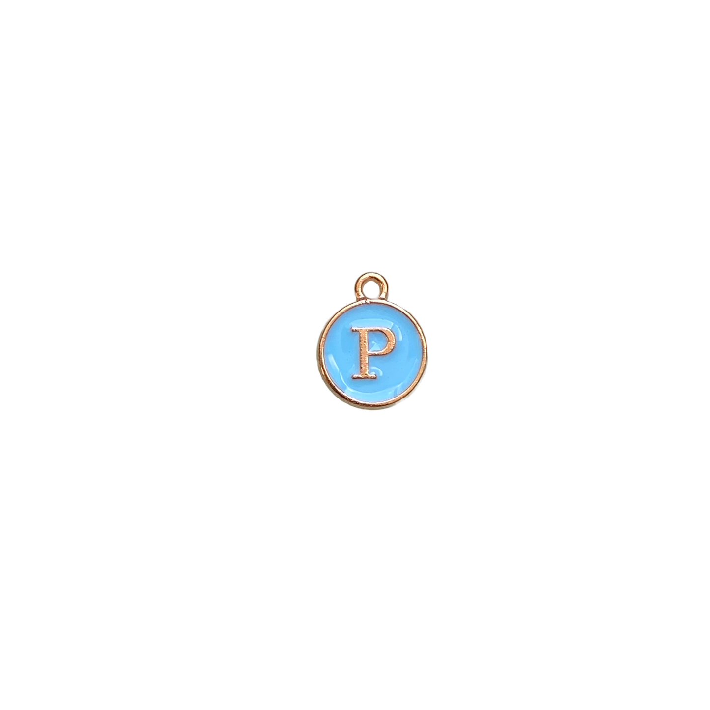 ENAMEL BLUE / GOLD INITIAL CHARM