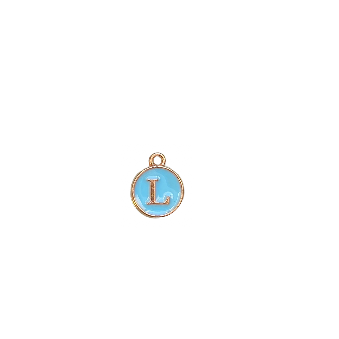 ENAMEL BLUE / GOLD INITIAL CHARM