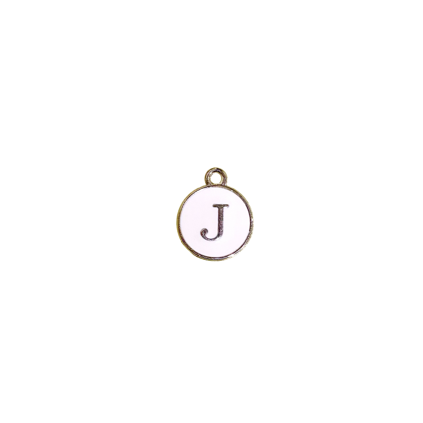 ENAMEL WHITE / SILVER INITIAL CHARM