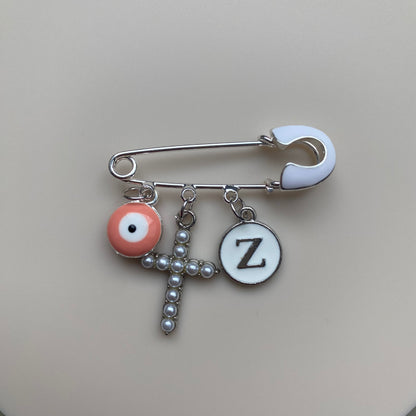 ENAMEL WHITE / SILVER INITIAL CHARM