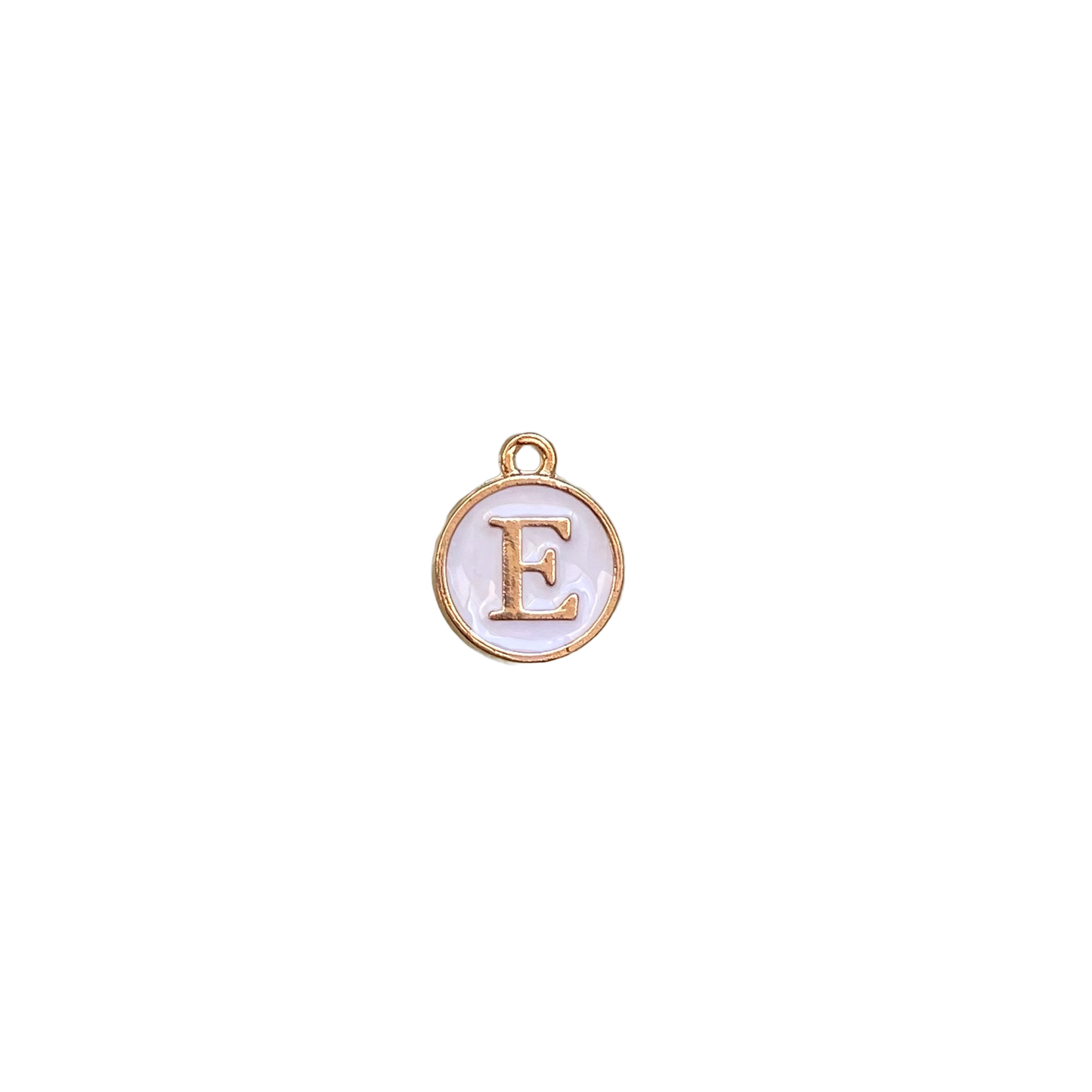 ENAMEL WHITE / GOLD INITIAL CHARM