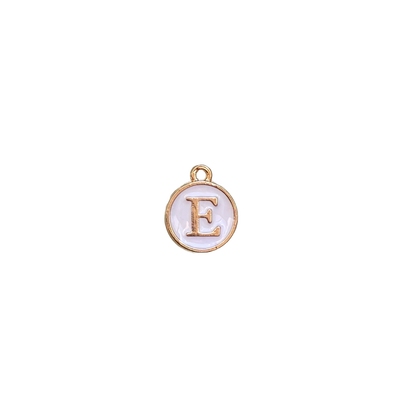 ENAMEL WHITE / GOLD INITIAL CHARM