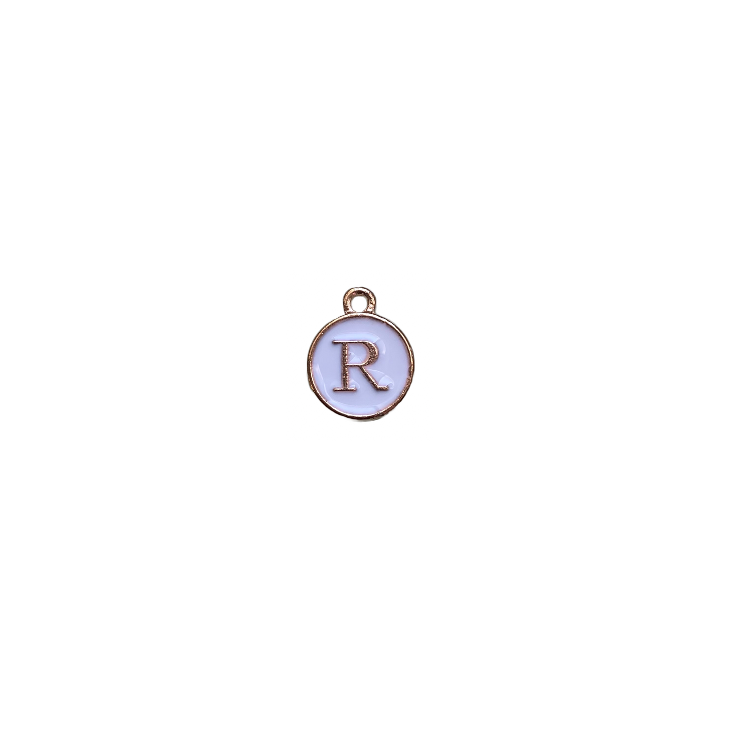 ENAMEL WHITE / GOLD INITIAL CHARM