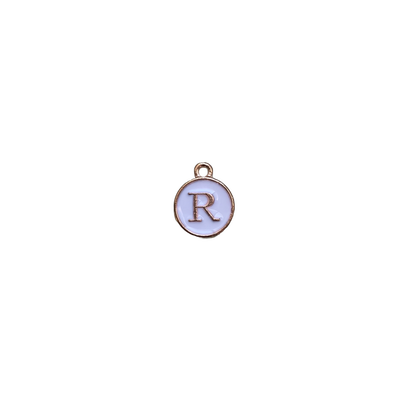 ENAMEL WHITE / GOLD INITIAL CHARM