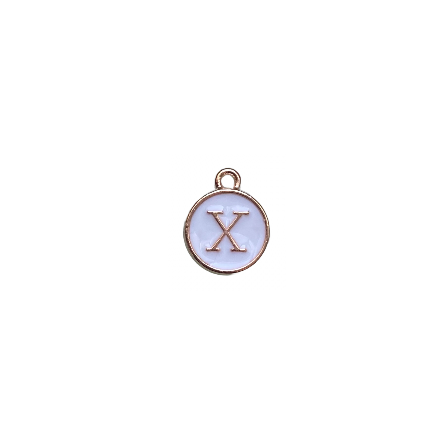ENAMEL WHITE / GOLD INITIAL CHARM