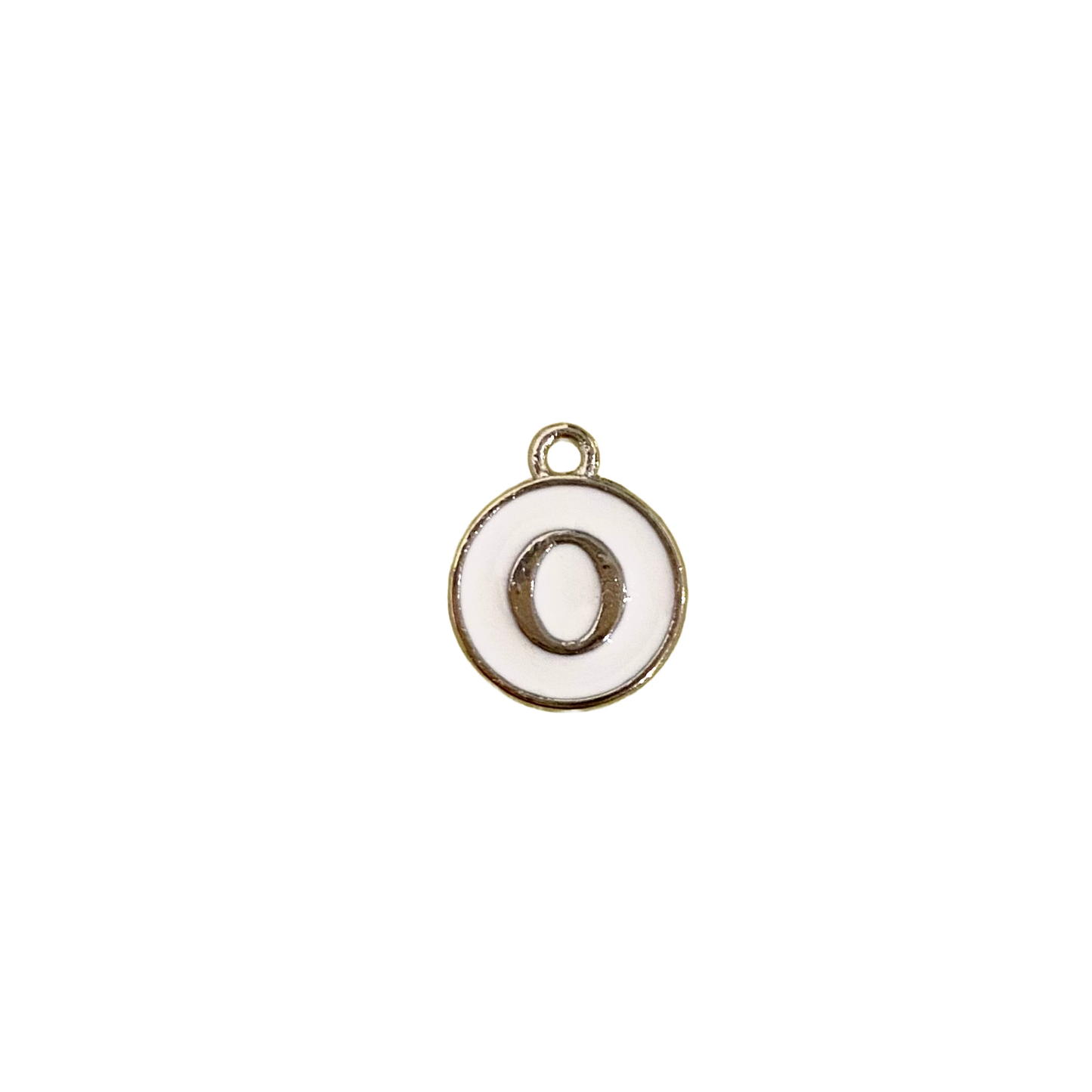 ENAMEL WHITE / SILVER INITIAL CHARM