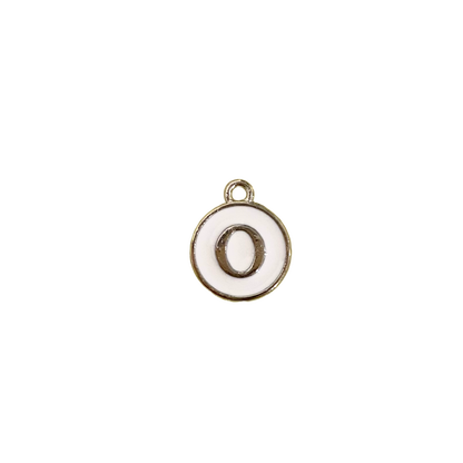 ENAMEL WHITE / SILVER INITIAL CHARM