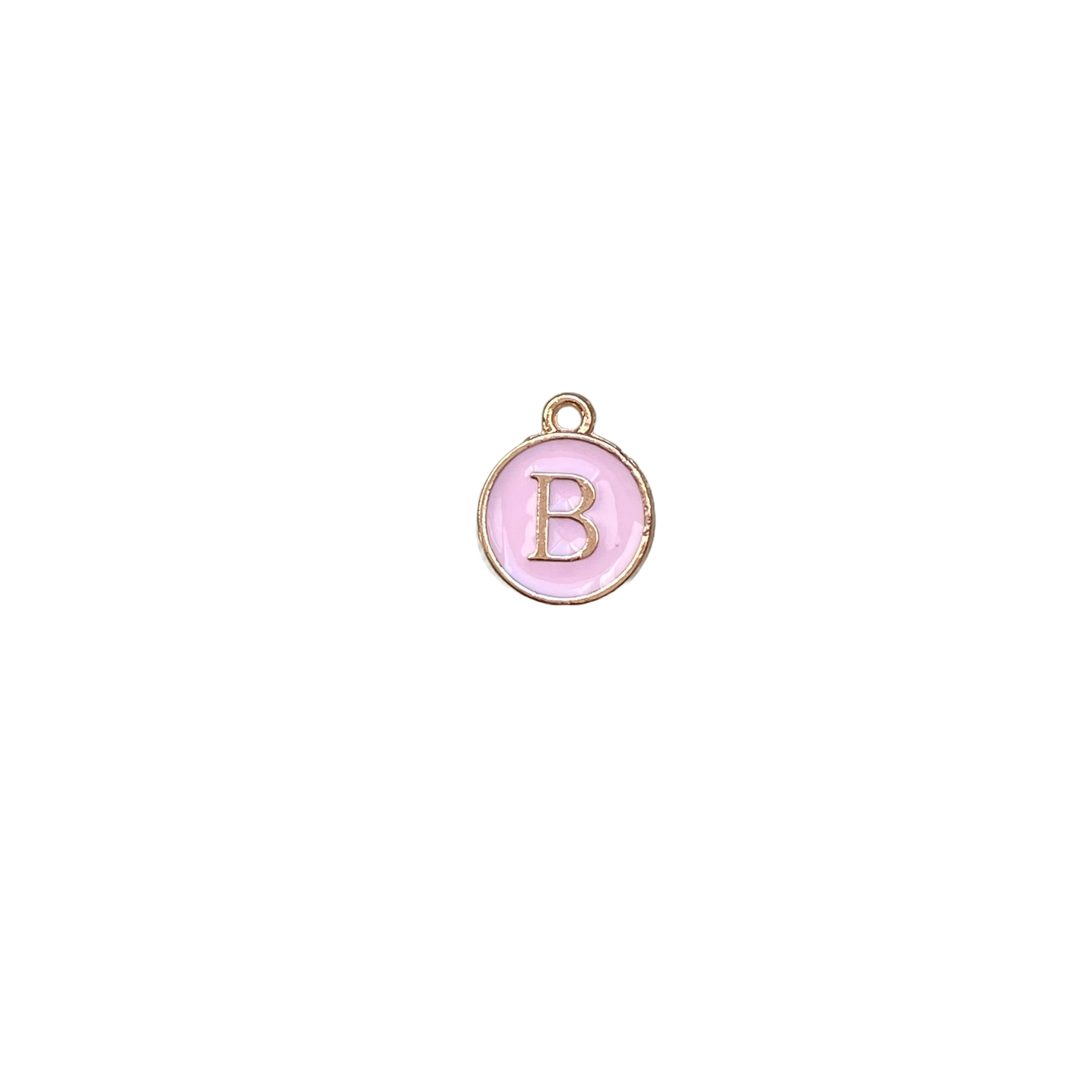 ENAMEL PINK / GOLD INITIAL CHARM